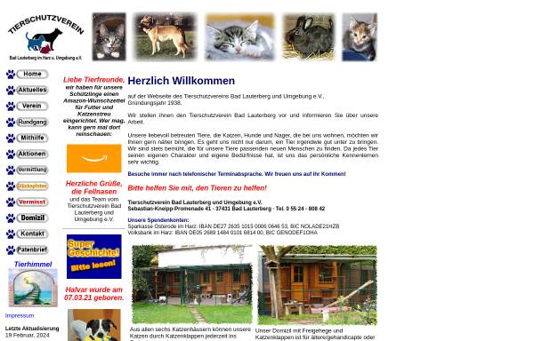 Vorschau von www.tierschutz-bad-lauterberg.de, Tierschutzverein Bad Lauterberg im Harz und Umgebung e.V.