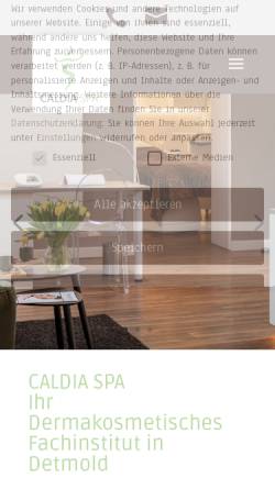 Vorschau der mobilen Webseite www.caldia-spa.de, Caldia Spa, Inhaberin Astrid Ullmann