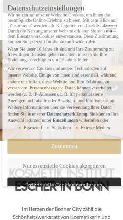 Vorschau der mobilen Webseite www.kosmetik-escher.de, Kosmetik-Institut Escher