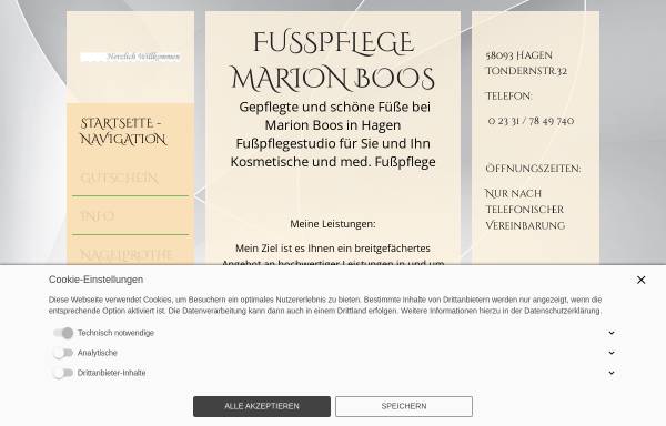 Vorschau von www.fusspflege-boos.de, Fußpflege und Nagelstudio Marion Boos