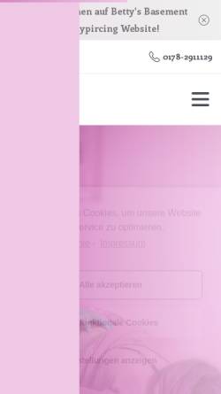 Vorschau der mobilen Webseite www.basement-bodypiercing.de, Basement Bodypiercing Bettina Lübbers
