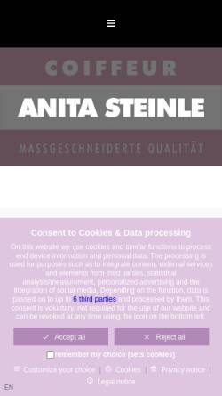 Vorschau der mobilen Webseite www.anita-steinle.de, Coiffeur Anita Steinle