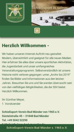 Vorschau der mobilen Webseite ssv-bad-muender.de, Schießsport-Verein Bad Münder von 1965 e.V.