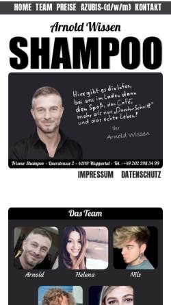 Vorschau der mobilen Webseite www.shampoo-art.de, Shampoo Friseur Arnold Wissen