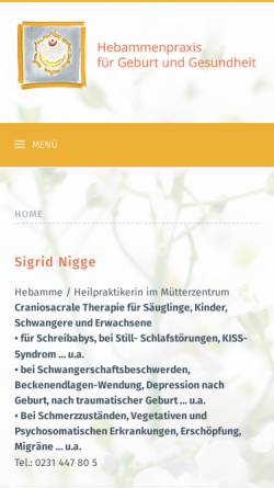 Vorschau der mobilen Webseite www.hebammenpraxis-dortmund.de, Hebammenpraxis für Geburt und Gesundheit