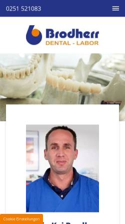 Vorschau der mobilen Webseite www.dentallabor-brodherr.de, Dentallabor Brodherr GmbH