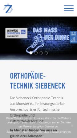 Vorschau der mobilen Webseite orthopaedie-siebeneck.de, Siebeneck Orthopädie-Technik GmbH