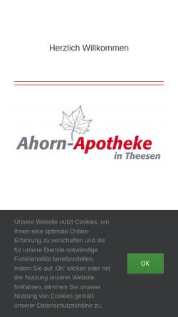 Vorschau der mobilen Webseite www.ahorn-apotheke-bielefeld.de, Ahorn-Apotheke