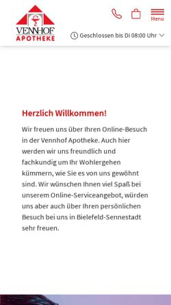 Vorschau der mobilen Webseite www.vennhof-apotheke.de, Vennhof Apotheke