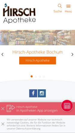 Vorschau der mobilen Webseite www.hirsch-apo-bo.de, Hirsch-Apotheke