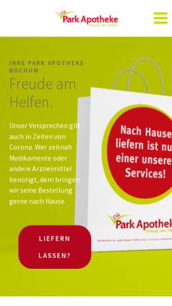 Vorschau der mobilen Webseite www.die-park-apotheke.de, Die Park - Apotheke