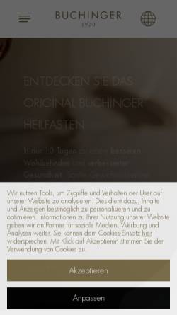 Vorschau der mobilen Webseite www.buchinger.de, Klinik Dr. Otto Buchinger