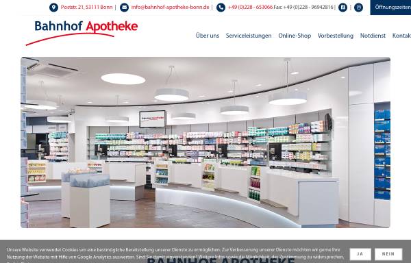 Vorschau von www.bahnhof-apotheke-bonn.de, Bahnhof Apotheke