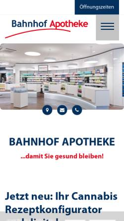 Vorschau der mobilen Webseite www.bahnhof-apotheke-bonn.de, Bahnhof Apotheke