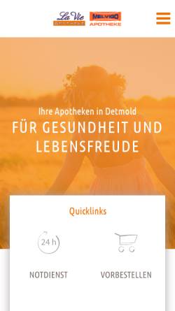 Vorschau der mobilen Webseite www.apotheke-detmold.de, Apotheke im Lemgoer Tor