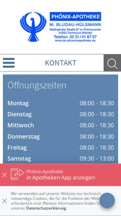 Vorschau der mobilen Webseite www.do-phoenixapotheke.de, Phoenix-Apotheke