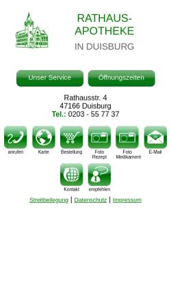 Vorschau der mobilen Webseite www.rathaus-apotheke-duisburg.de, Rathaus-Apotheke