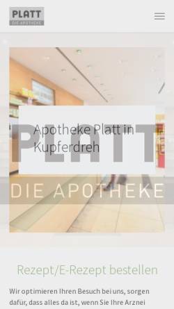 Vorschau der mobilen Webseite www.apotheke-platt.de, Apotheke Platt