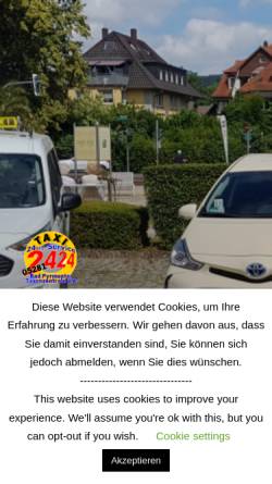 Vorschau der mobilen Webseite www.taxi-badpyrmont.de, Taxenzentrale Bad Pyrmont