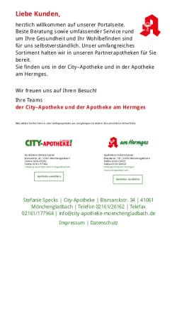 Vorschau der mobilen Webseite www.city-apotheke-mg.de, City-Apotheke