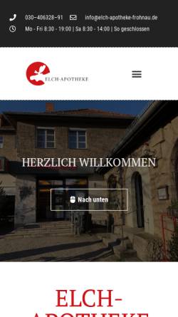 Vorschau der mobilen Webseite www.elch-apotheke-frohnau.de, Elch-Apotheke
