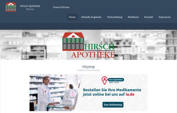 Vorschau von www.hirsch-apotheke-wuppertal.de, Hirsch-Apotheke