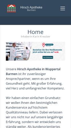 Vorschau der mobilen Webseite www.hirsch-apotheke-wuppertal.de, Hirsch-Apotheke