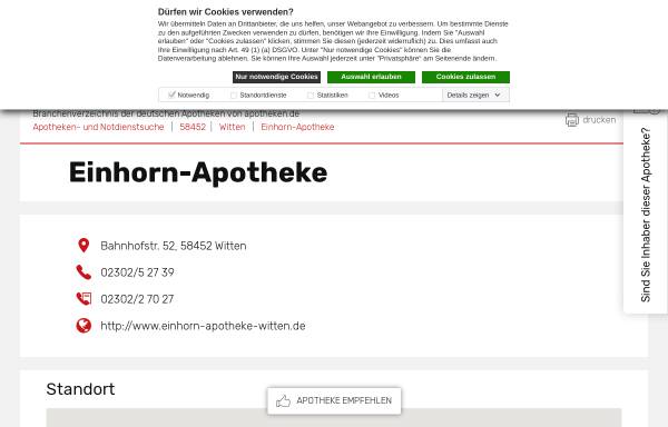 Vorschau von www.apotheken.de, Einhorn-Apotheke