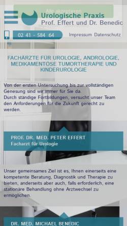 Vorschau der mobilen Webseite www.urologie-ac.de, Prof. Dr. med. Peter Effert & Dr. med. Michael Benedic, Fachärzte für Urologie