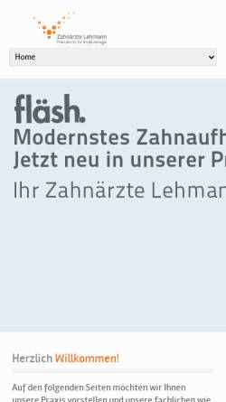 Vorschau der mobilen Webseite zahnaerzte-lehmann.de, Zahnärzte Lehmann