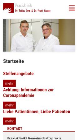 Vorschau der mobilen Webseite www.handchirurgie-salzuflen.de, Dr. med. Tobias Senn & Dr. med. Frank Krause, Gemeinschaftspraxis