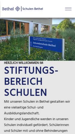Vorschau der mobilen Webseite www.schulen-bethel.de, Stiftungsbereich Altenhilfe Bethel