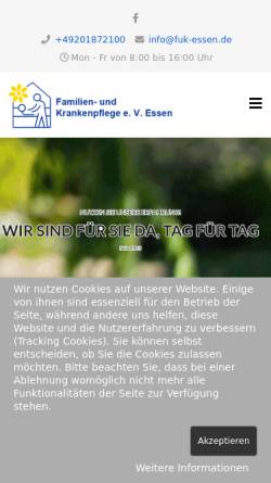Vorschau der mobilen Webseite www.fuk-essen.de, Familien- und Krankenpflege e.V.