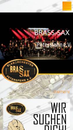 Vorschau der mobilen Webseite www.brass-sax.de, Brass-Sax Petersfehn e.V.