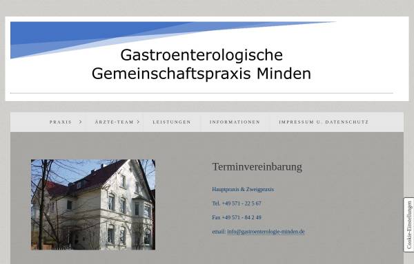 Vorschau von www.gastroenterologie-minden.de, Dres. med. B. Bokemeyer, Ch. Roggel, U. Kamp, Gastroenterologische Gemeinschaftspraxis