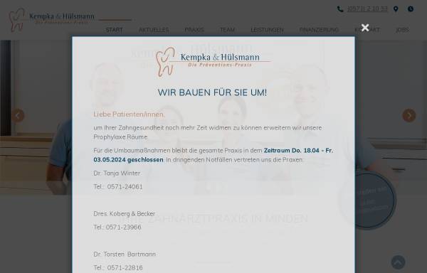 Vorschau von www.dr-kempka.de, Dres. Kempka & Dr. Hülsmann, Gemeinschaftspraxis