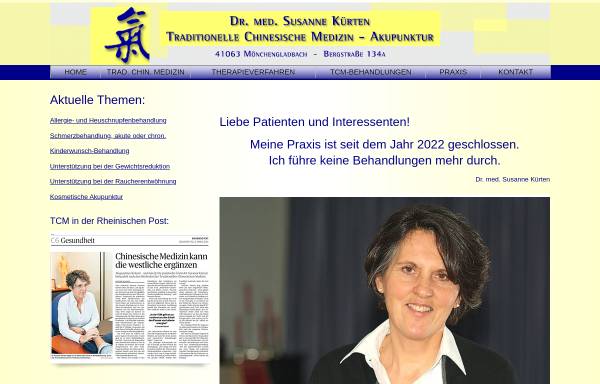 Vorschau von www.tcm-mg.de, Dr. med. Susanne Kürten, Ärztin