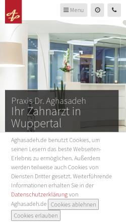 Vorschau der mobilen Webseite www.aghasadeh.de, Dr. med. dent. A. Aghasadeh, Zahnarzt