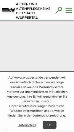 Vorschau der mobilen Webseite www.altenheime-wuppertal.de, Alten- und Altenpflegeheime der Stadt Wuppertal