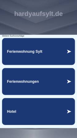 Vorschau der mobilen Webseite www.hardyaufsylt.de, Hardy auf Sylt
