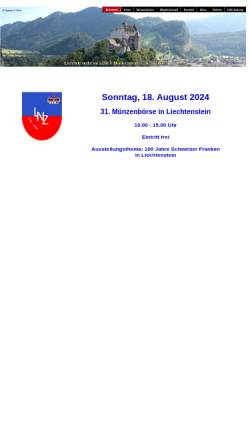 Vorschau der mobilen Webseite numismatik-lnz.li, Liechtensteinischer Numismatischer Zirkel