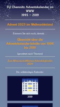 Vorschau der mobilen Webseite www.tu-chemnitz.de, Adventskalender der TU Chemnitz
