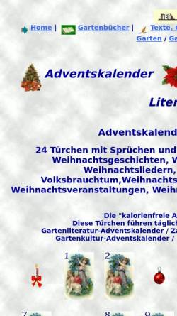 Vorschau der mobilen Webseite www.garten-literatur.de, Adventskalender für Garten- und Literaturfreunde