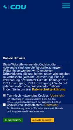 Vorschau der mobilen Webseite www.cdu-bad-sachsa.de, CDU Bad Sachsa