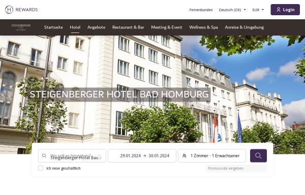 Vorschau von www.steigenberger.com, Hotels in Bad Homburg