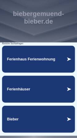 Vorschau der mobilen Webseite www.biebergemuend-bieber.de, Ferienhäuser im Greifengrund