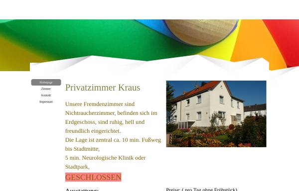 Vorschau von www.braunfels-privatzimmer.de, Zimmervermietung in Braunfels