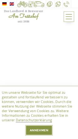 Vorschau der mobilen Webseite www.xn--trtzhof-6wa.de, Gasthof - Hotel Am Trätzhof