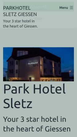 Vorschau der mobilen Webseite www.parkhotel-sletz.de, Parkhotel Sletz
