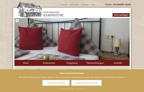 Vorschau von www.kaminstube.de, Hotel Restaurant Kaminstube